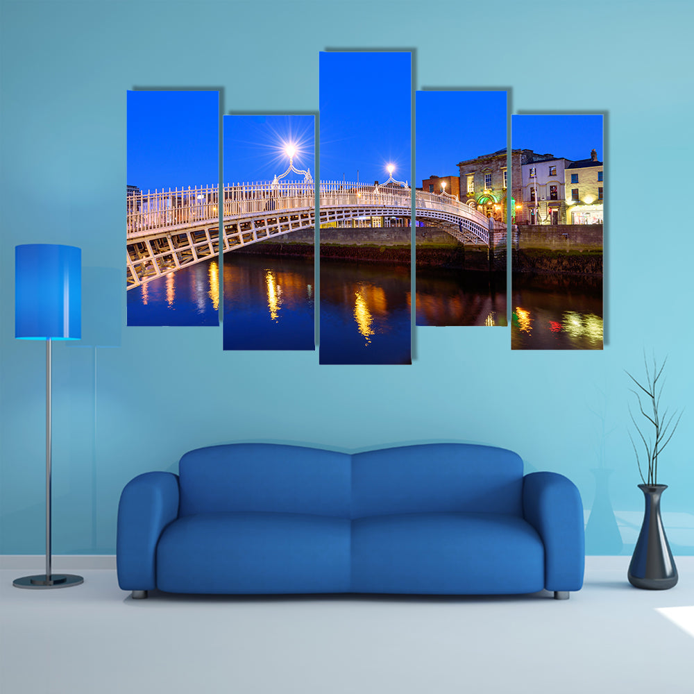 The Penny Ha'penny Bridge, and officially the Liffey Bridge, multi panel canvas wall art