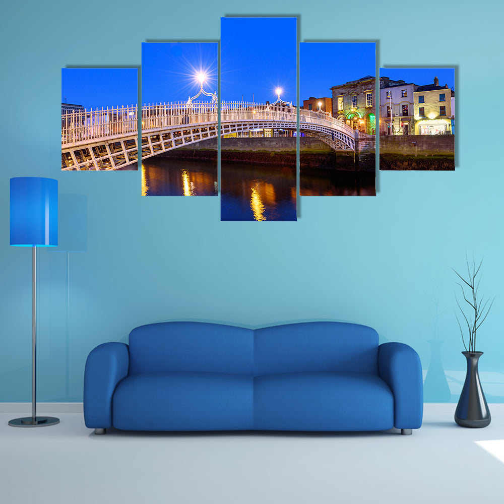 The Penny Ha'penny Bridge, and officially the Liffey Bridge, multi panel canvas wall art