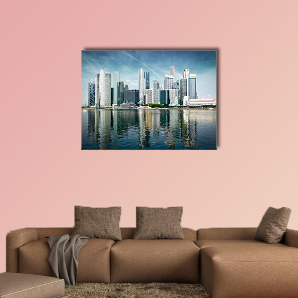 Modern city skyline multi panel canvas wall art