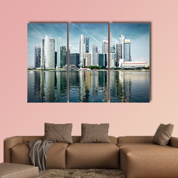 Modern city skyline multi panel canvas wall art