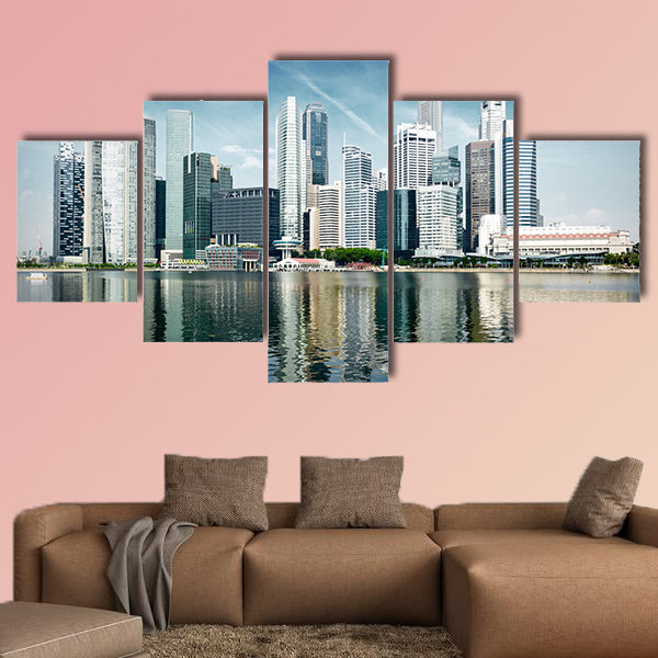 Modern city skyline multi panel canvas wall art