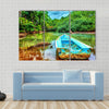 Old boat in tropical river, perfect place for fishing, Multi panel canvas wall art