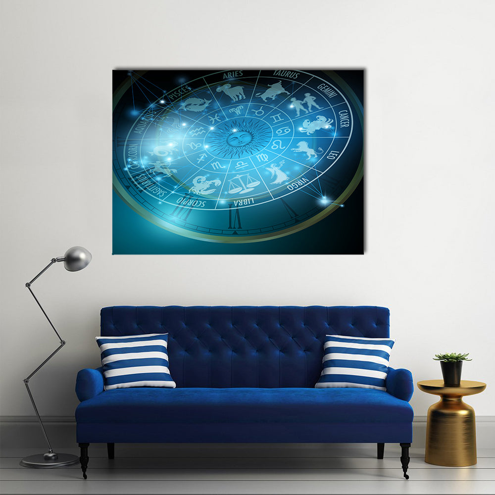 Vector Illustration Of Zodiac Stars Multi Panel Canvas Wall Art