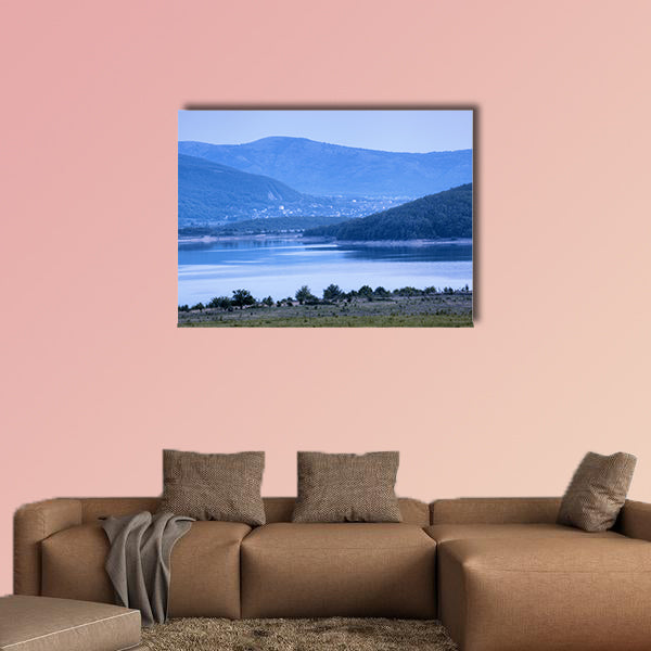 Beautiful landscape, the sunset in the mountains in summer multi panel canvas wall art