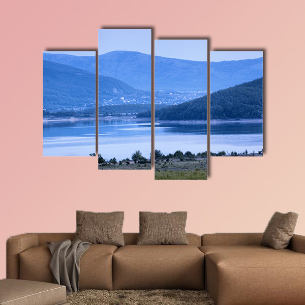 Beautiful landscape, the sunset in the mountains in summer multi panel canvas wall art