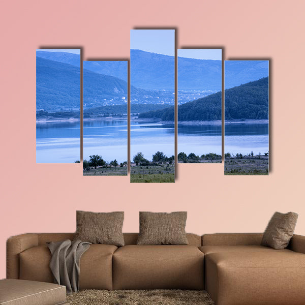Beautiful landscape, the sunset in the mountains in summer multi panel canvas wall art