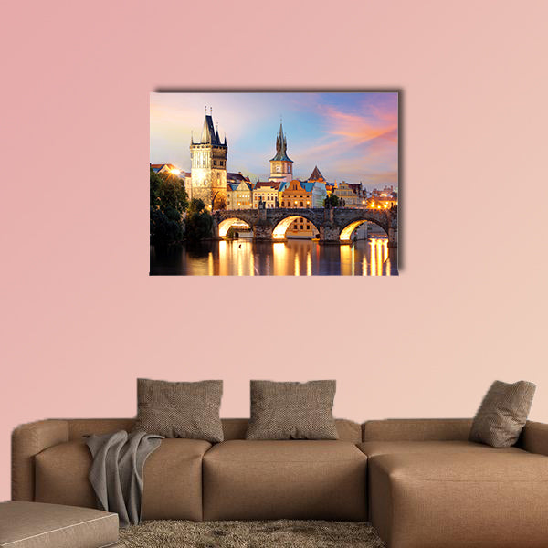 The Charles Bridge, Czech Republic multi panel canvas wall art