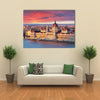 Budapest parliament at dramatic sunrise Multi panel canvas wall art