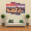 Budapest parliament at dramatic sunrise Multi panel canvas wall art