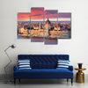 Budapest parliament at dramatic sunrise Multi Panel Canvas Wall Art