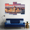 Budapest parliament at dramatic sunrise Multi Panel Canvas Wall Art