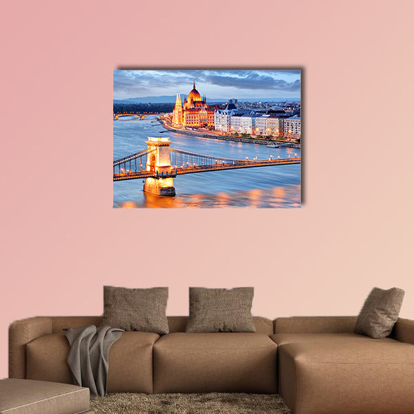 Budapest with chain bridge and parliament, Hungary wall art