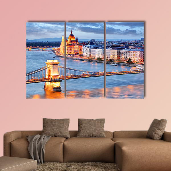 Budapest with chain bridge and parliament, Hungary wall art