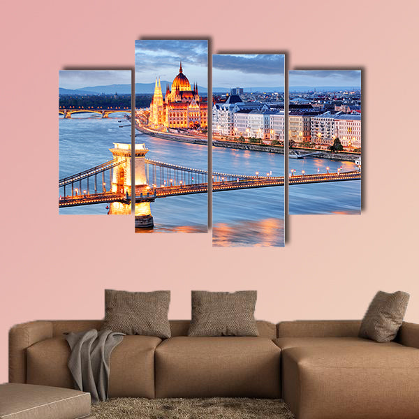 Budapest with chain bridge and parliament, Hungary wall art