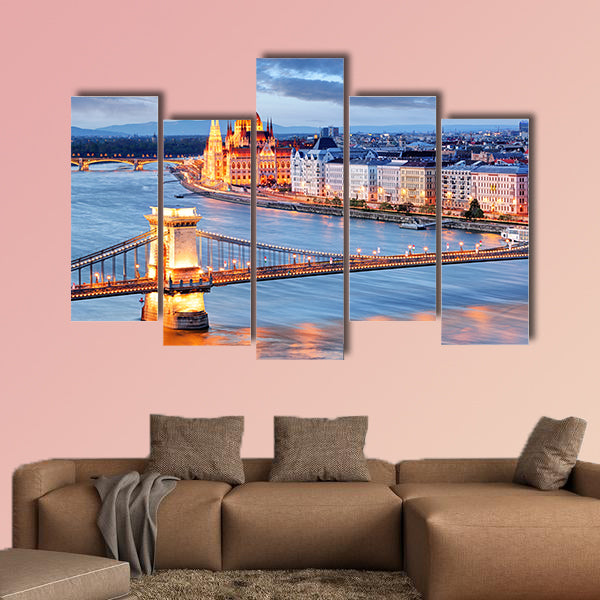 Budapest with chain bridge and parliament, Hungary wall art
