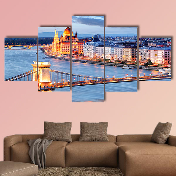 Budapest with chain bridge and parliament, Hungary wall art