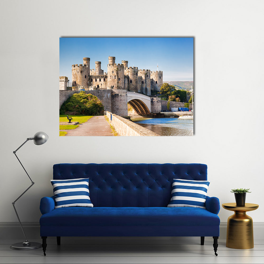 Famous Conwy Castle in Wales, United Kingdom Multi Panel Canvas Wall Art