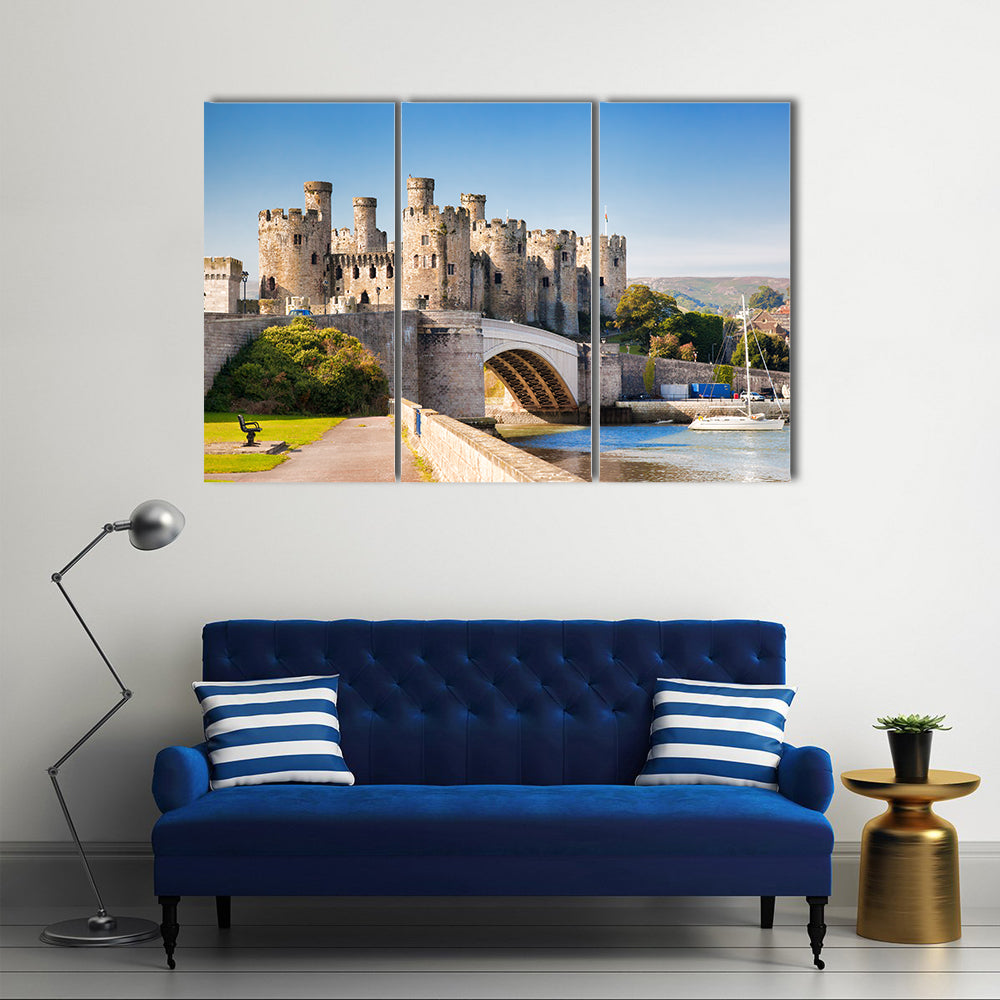 Famous Conwy Castle in Wales, United Kingdom Multi Panel Canvas Wall Art