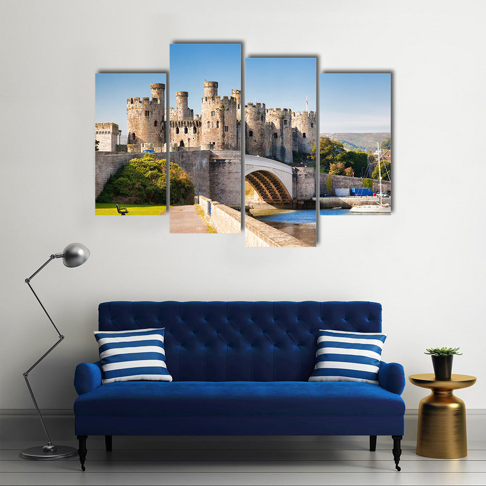Famous Conwy Castle in Wales, United Kingdom Multi Panel Canvas Wall Art