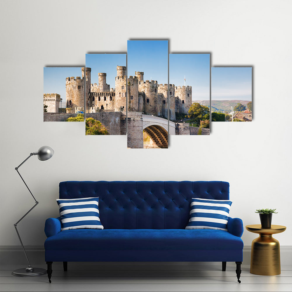 Famous Conwy Castle in Wales, United Kingdom Multi Panel Canvas Wall Art