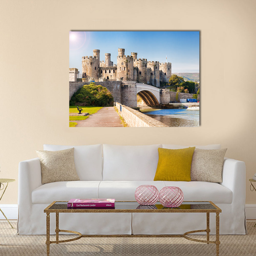 Famous Conwy Castle in Wales, United Kingdom Multi Panel Canvas Wall Art
