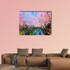 Cherry blossoms at night, Busan city in South Korea multi panel canvas wall art