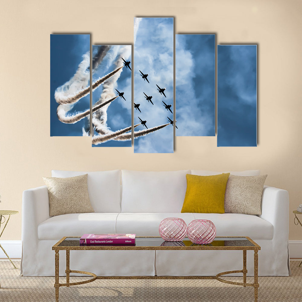 Show of aircraft jets multi panel canvas wall art