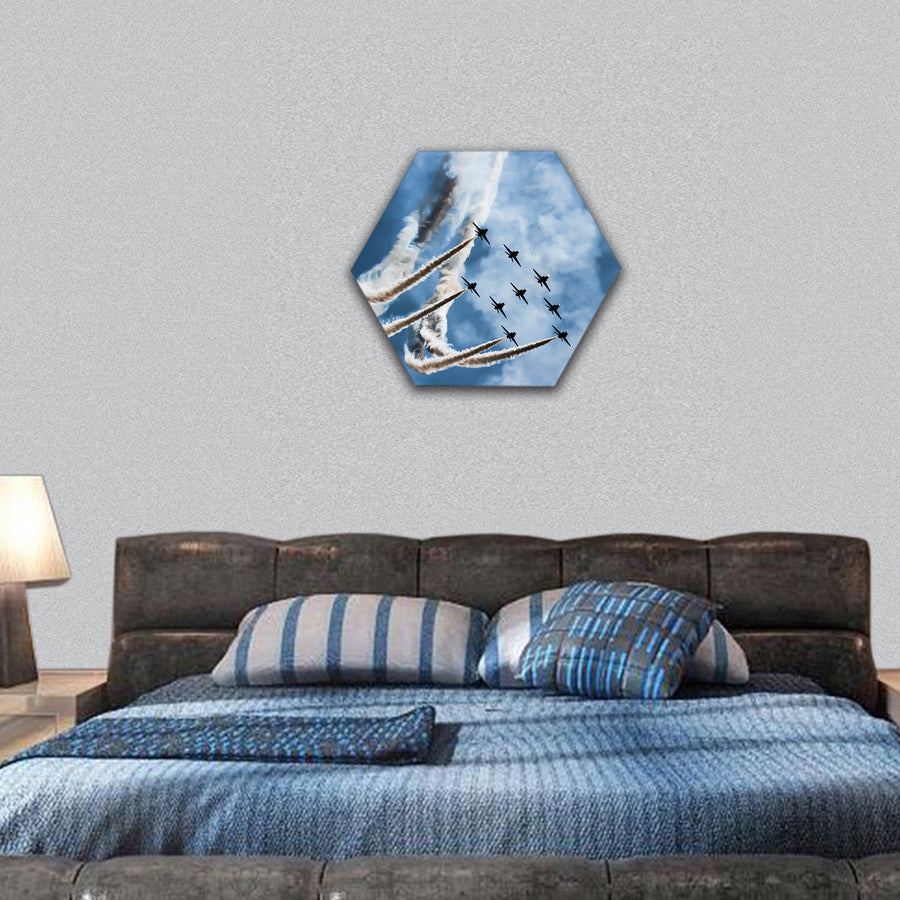 Show of force jets hexagonal canvas wall art