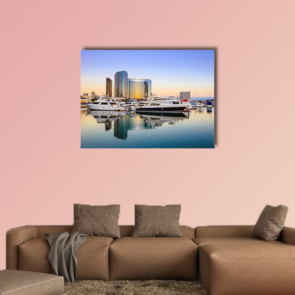 City View with Marina Bay at San Diego, California USA multi panel canvas wall art