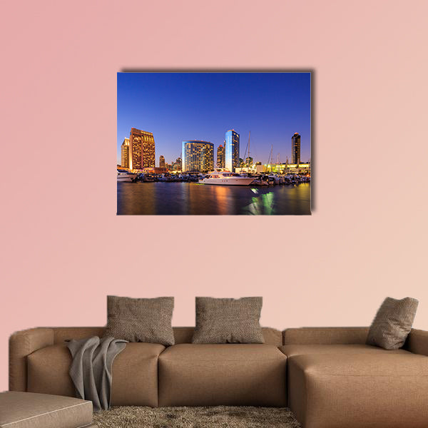 City View with Marina Bay at San Diego, California USA multi panel canvas wall art