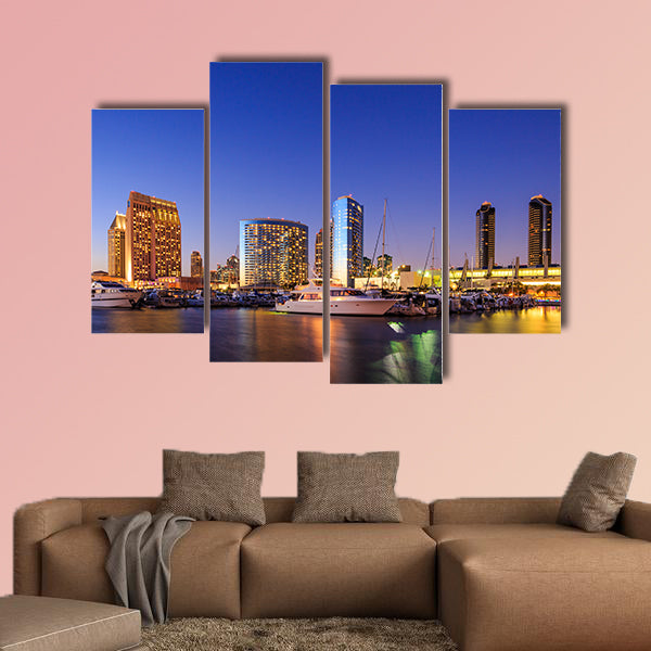 City View with Marina Bay at San Diego, California USA multi panel canvas wall art