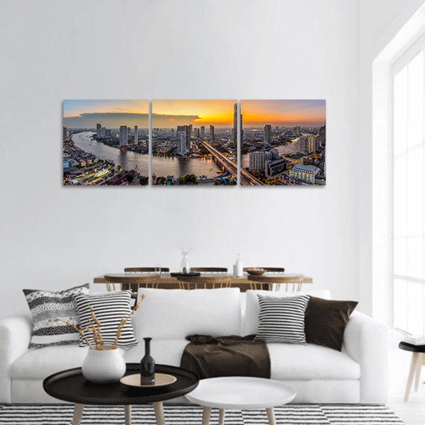 Beautiful sunset panoramic canvas wall art