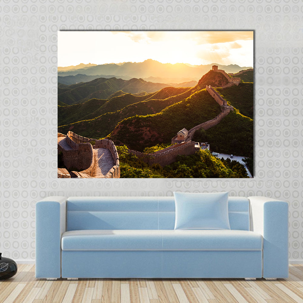 Great wall under sunshine during sunset Multi panel canvas wall art