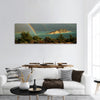 Hills near Budva Montenegro Rainbow above small bay panoramic canvas wall art