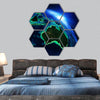 land area in Australia and Indonesia the night hexagonal canvas wall art