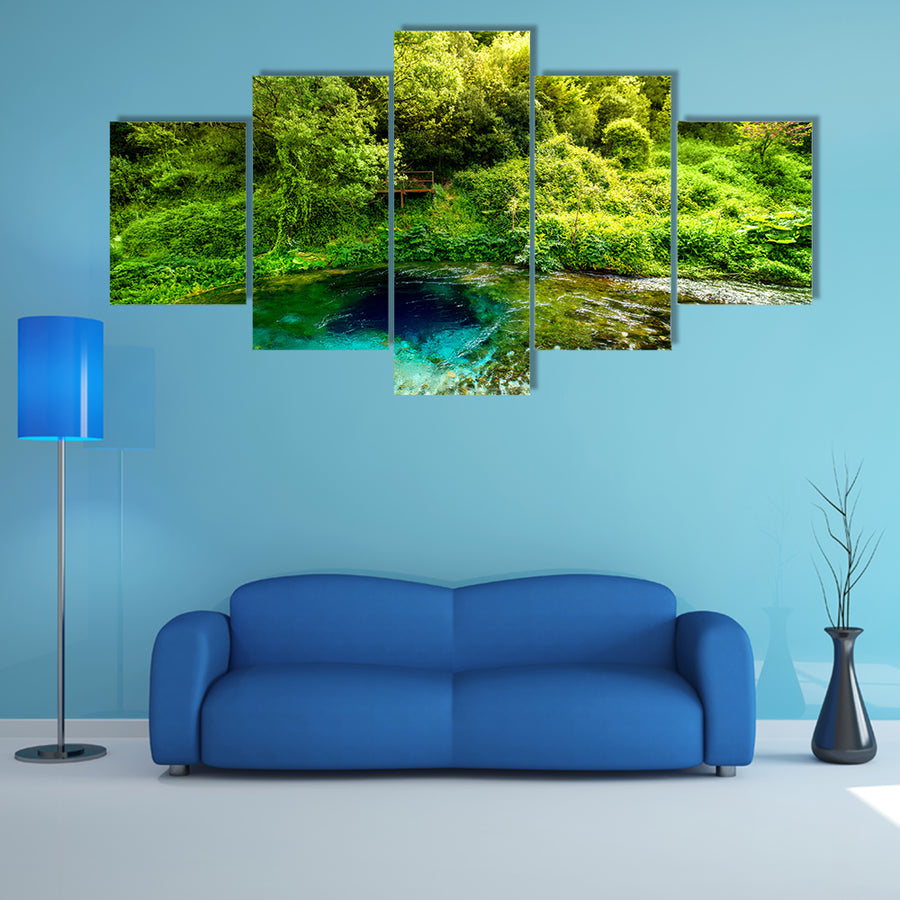 National landmark spring Blue Eye in Albania Multi panel canvas wall art
