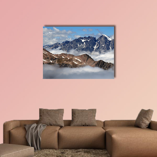 High mountain range in Aoraki National park New Zealand Multi panel canvas wall art