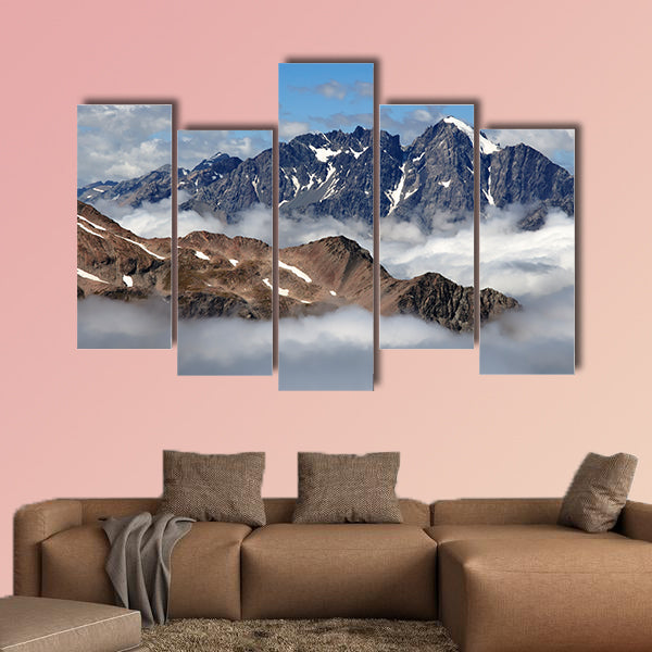 High mountain range in Aoraki National park New Zealand Multi panel canvas wall art
