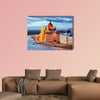 Budapest, Hungary parliament at night multi panel canvas wall art