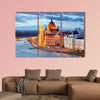 Budapest, Hungary parliament at night multi panel canvas wall art