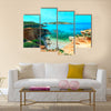 Azure Window, a famous stone arch of Gozo island in the sun in summer, Malta Multi Panel Canvas Wall Art