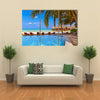 The Beauty Of A Pool And Cafe On The Maldives Beach, Multi Panel Canvas Wall Art