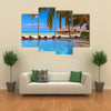 The Beauty Of A Pool And Cafe On The Maldives Beach, Multi Panel Canvas Wall Art