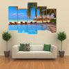 The Beauty Of A Pool And Cafe On The Maldives Beach, Multi Panel Canvas Wall Art