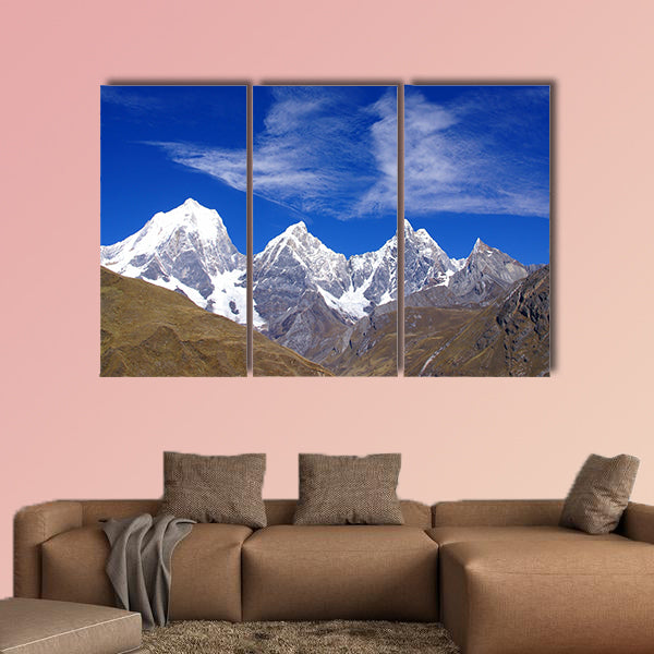 Siula, Yerupaja, Jirishanca Cordillera Huayhuash, Andes, Peru, South America Multi panel canvas wall art
