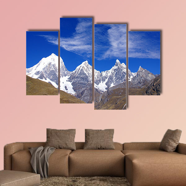Siula, Yerupaja, Jirishanca Cordillera Huayhuash, Andes, Peru, South America Multi panel canvas wall art