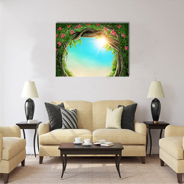Enchanted dark forest at the spring Multi Panel Canvas Wall Art