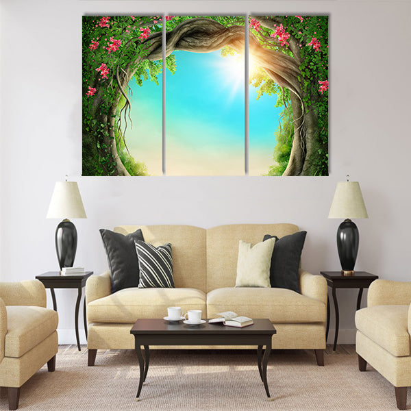 Enchanted dark forest at the spring Multi Panel Canvas Wall Art
