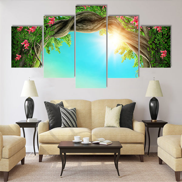 Enchanted dark forest at the spring Multi Panel Canvas Wall Art