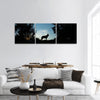 Picture of a wolf dog at dusk panoramic canvas wall art